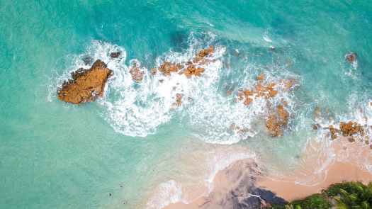 high angle photography of ocean